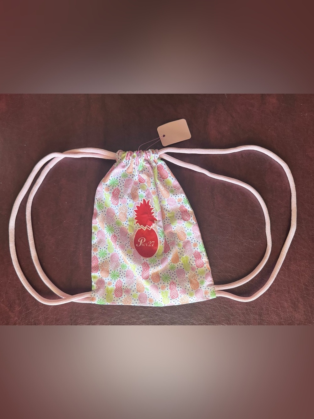 Mexican Pink Pineapple Drawstring Kids Backpack